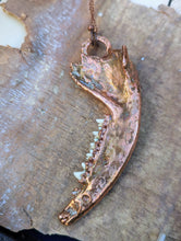 Load image into Gallery viewer, Copper Electroformed Jawbone with Labradorite Necklace