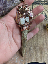 Load image into Gallery viewer, Electroformed Antler Point Necklace with Oak Leaf