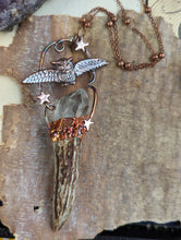 Load image into Gallery viewer, Electroformed Antler Point Necklace with Owl