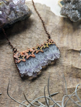 Load image into Gallery viewer, Electroformed Druzy Amethyst Agate Slice Necklace 4