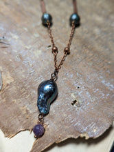 Load image into Gallery viewer, Freshwater Baroque Pearl Necklace with Rubies