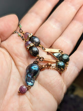 Load image into Gallery viewer, Freshwater Baroque Pearl Necklace with Rubies