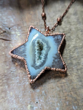 Load image into Gallery viewer, Electroformed Agatized Quartz Star Necklace 2