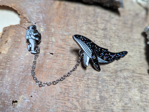 Astronaut and Whale Pin