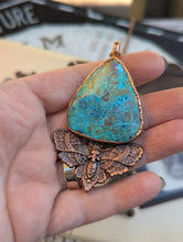 Load image into Gallery viewer, Chrysocolla Death Head Moth Necklace