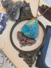Load image into Gallery viewer, Chrysocolla Death Head Moth Necklace