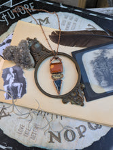 Load image into Gallery viewer, Orange Onyx, Dendritic Psilomene, & Picasso Jasper Necklace