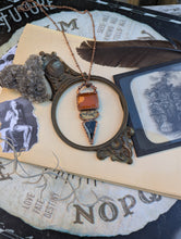 Load image into Gallery viewer, Orange Onyx, Dendritic Psilomene, & Picasso Jasper Necklace