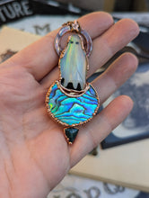 Load image into Gallery viewer, Glow-in-the-Dark Ghost & Abalone Moon Necklace