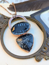 Load image into Gallery viewer, Real Preserved Spider Web, Billiard Ball, and Dendritic Necklace