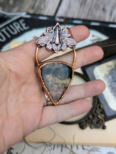 Load image into Gallery viewer, Moss Agate Moth Necklace