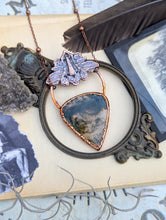 Load image into Gallery viewer, Moss Agate Moth Necklace