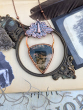 Load image into Gallery viewer, Moss Agate Moth Necklace