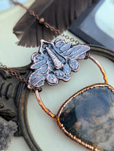 Load image into Gallery viewer, Moss Agate Moth Necklace