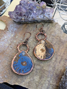 Hematite Ammonite Earrings 2