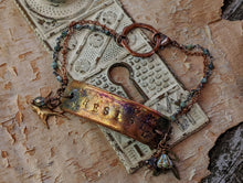 Load image into Gallery viewer, Wrist Reminder Copper Electroformed Bracelet - RESIST (nature themed)