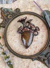 Load image into Gallery viewer, Golden Rutilated Quartz Encrusted with Mushrooms Copper Electroformed Statement Necklace - 2