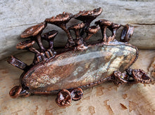 Load image into Gallery viewer, Sunstone Encrusted with Mushrooms Copper Electroformed Statement Necklace