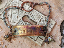 Load image into Gallery viewer, Wrist Reminder Copper Electroformed Bracelet - RESIST (nature themed)