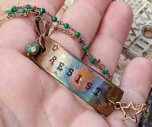 Load image into Gallery viewer, Wrist Reminder Copper Electroformed Bracelet - RESIST