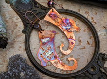 Load image into Gallery viewer, ‘I Curse A Lot’ Witch Boot Copper Earrings