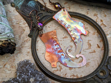 Load image into Gallery viewer, ‘Village Witch’ Witch Boot Copper Earrings