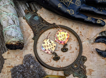 Load image into Gallery viewer, ‘I Curse A Lot’ Copper Stamped Earrings with Witch Hats