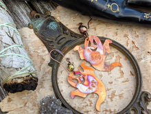 Load image into Gallery viewer, Happy 'Boo' Ghost Copper Earrings #1