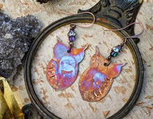 Load image into Gallery viewer, Copper Trick or Treat Owl Omen Earrings #1