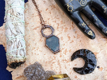 Load image into Gallery viewer, Moss Agate Coffin Electroformed Necklace 1