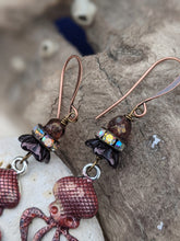 Load image into Gallery viewer, Burgundy Octopus Earrings 1
