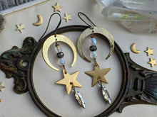 Load image into Gallery viewer, Vintage Rhinestone Celestial Earrings 1