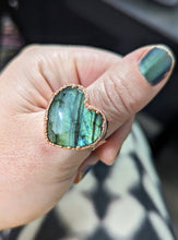 Load image into Gallery viewer, Electroformed Labradorite Heart Ring - Size 12