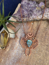 Load image into Gallery viewer, Luna Moth Necklace with Labradorite II