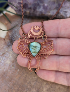 Luna Moth Necklace with Labradorite II
