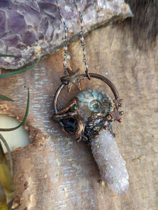 Spirit Quartz Ammonite Necklace