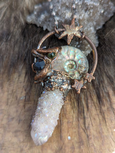 Spirit Quartz Ammonite Necklace