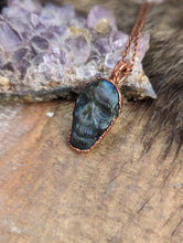 Load image into Gallery viewer, Carved Labradorite Skull Necklace I