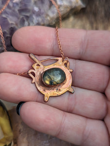 Copper Cauldron and Labradorite Necklace