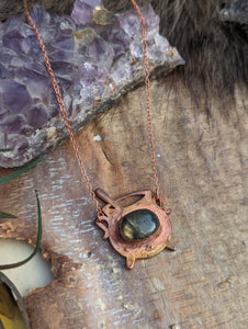 Copper Cauldron and Labradorite Necklace