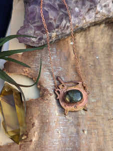 Copper Cauldron and Labradorite Necklace