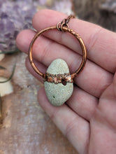 Load image into Gallery viewer, Copper Electroformed Natural Hagstone Necklace