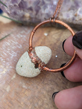 Load image into Gallery viewer, Copper Electroformed Natural Hagstone Necklace