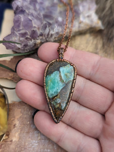 Copper Electroformed Chrysocolla Necklace