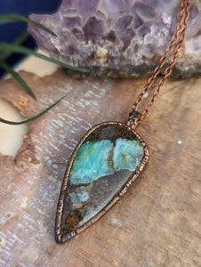 Copper Electroformed Chrysocolla Necklace