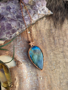 Copper Electroformed Multicolor Labradorite Necklace I