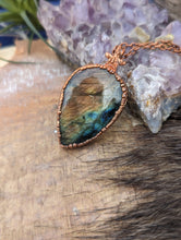 Load image into Gallery viewer, Copper Electroformed Multicolor Labradorite Necklace II