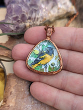 Load image into Gallery viewer, Copper Electroformed Joanna Barnum Oriole Print Necklace
