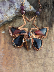 Copper Electroformed Real Butterfly Necklace