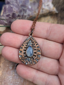 Petite Moonstone and Fern Necklace
